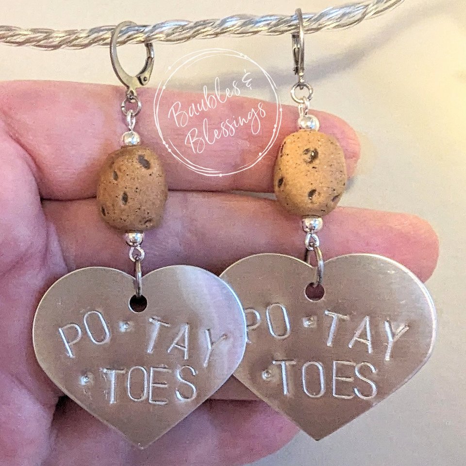 RESERVED for M: Premade Po Tay Toe Earrings