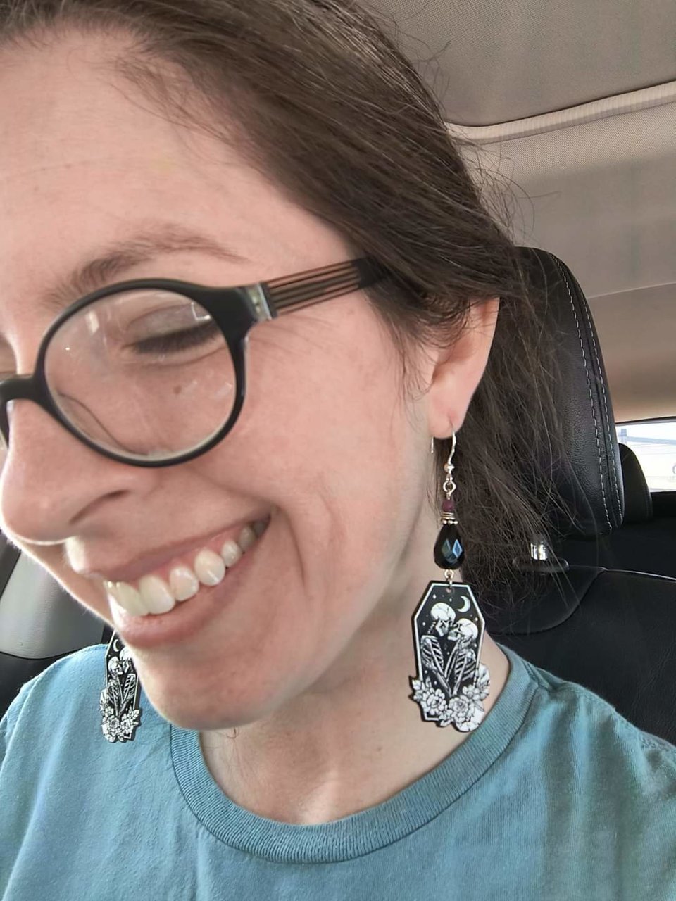 Eternal Embrace Skeleton Earrings with Onyx & Ruby (MTO)