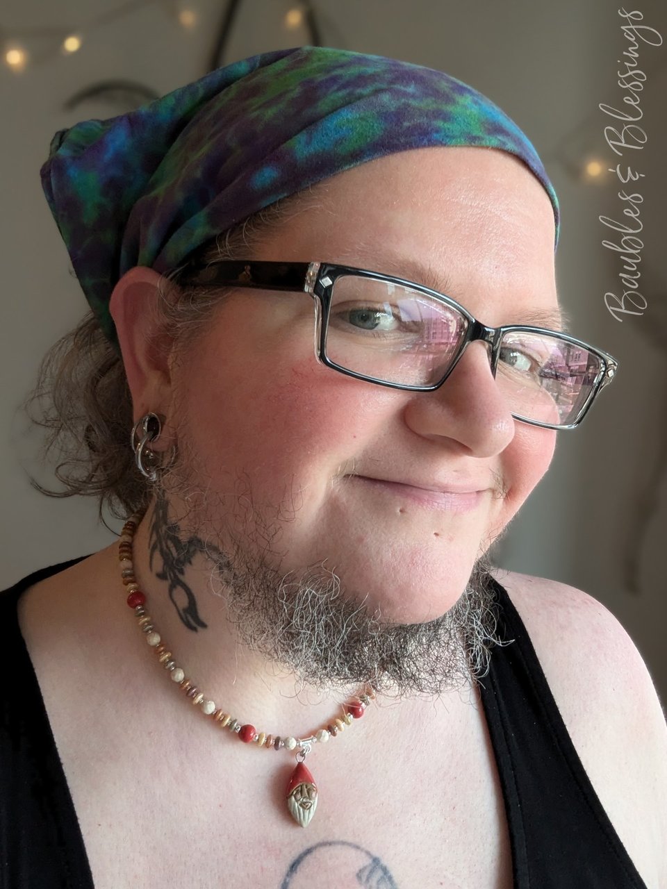 Cozy Cottagecore Gnome & Mushroom Necklace with Gaea Beads