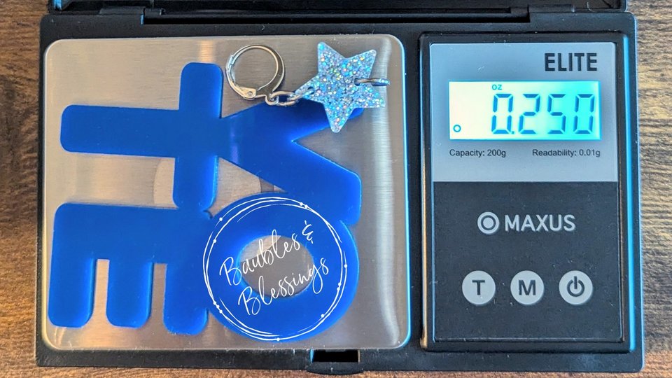XL Lightweight Vote Blue Earrings with Holographic Stars