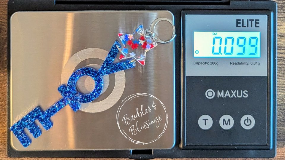 XL Vote Blue Glitter Earrings with Patriotic Stars