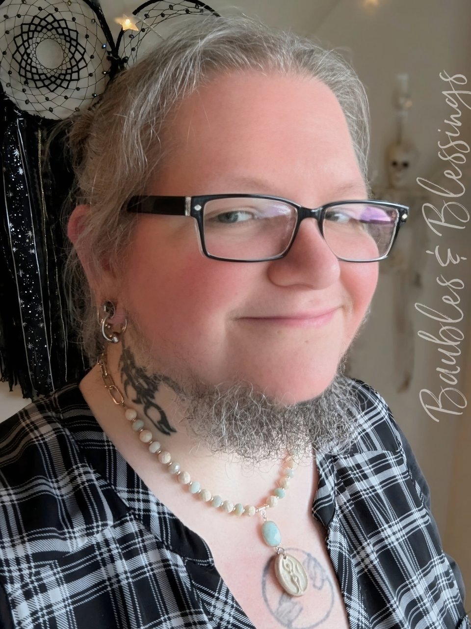 Goddess Necklace with Amazonite, Riverstone & Beadfreaky Focal