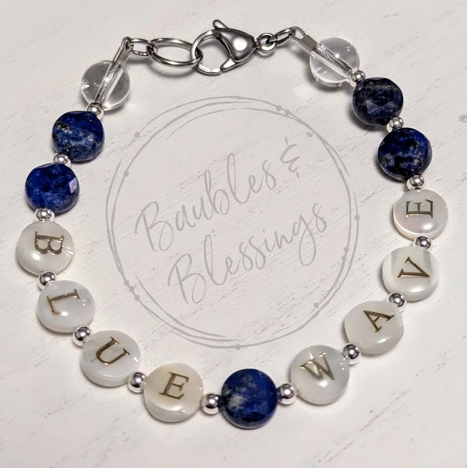 RESERVED for C: 7.25" BLUE WAVE Bracelet