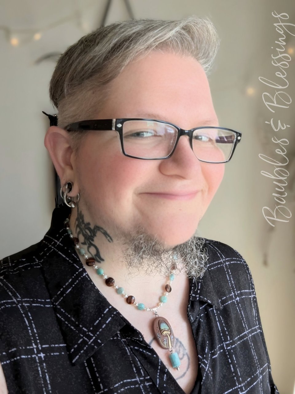 Sweet Cottagecore Mushroom Necklace with Gaea Focal