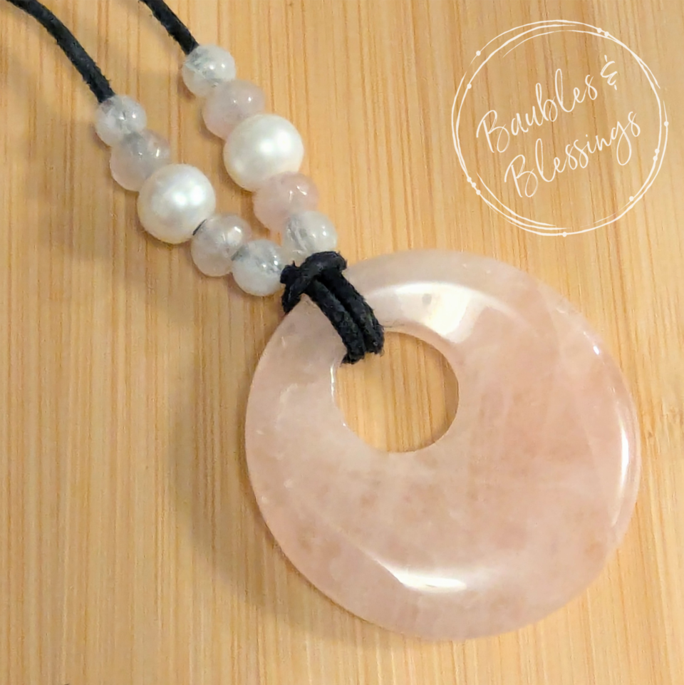 RESERVED for A: Gogo Necklace with Rose Quartz