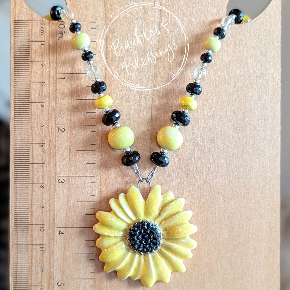 RESERVED for N: Custom Copy, Sunflower Necklace