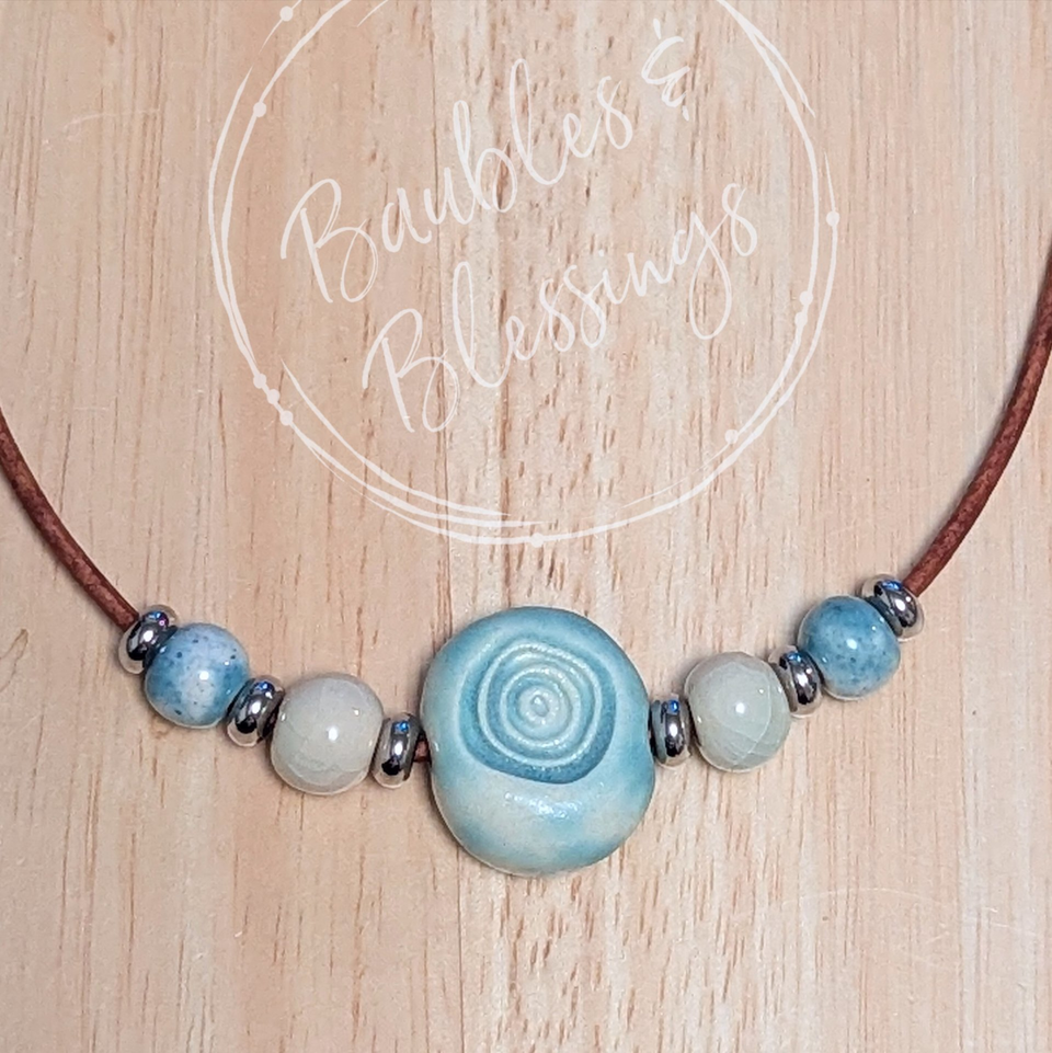 Fidget-Friendly Ocean Vibes Ceramic Necklace