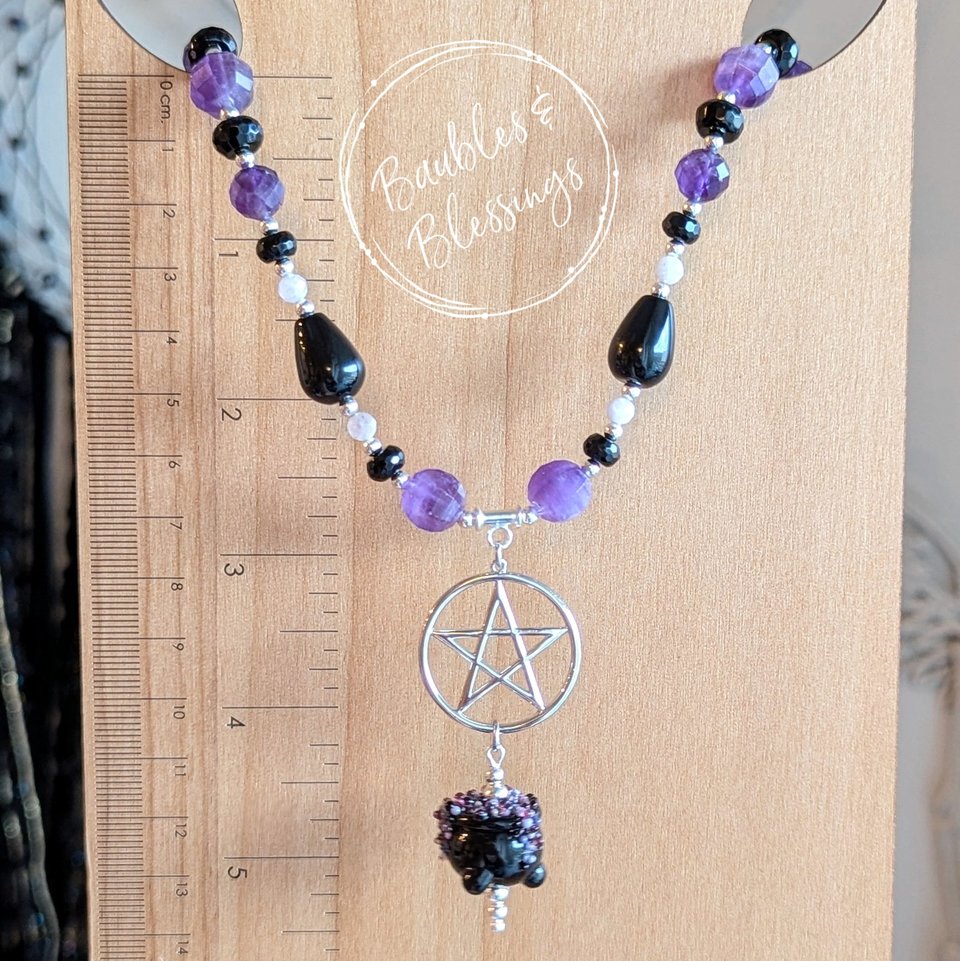 RESERVED for M: Purple Cauldron Necklace
