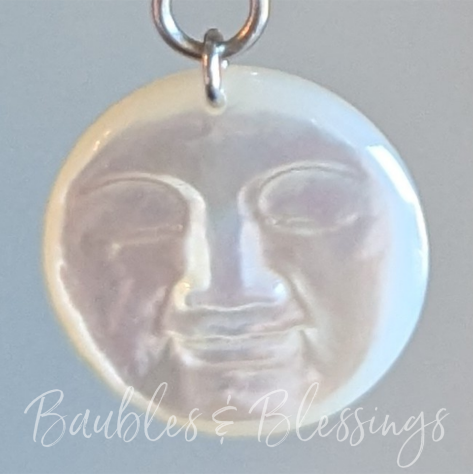 Mother of Pearl & Stainless Steel Moon Earrings 