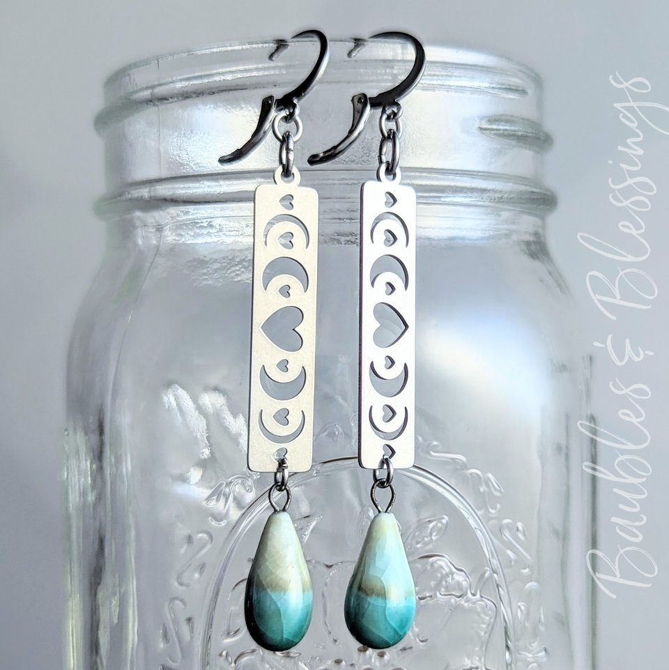 RESERVED for A: Custom Copy, Moon Phase Earrings