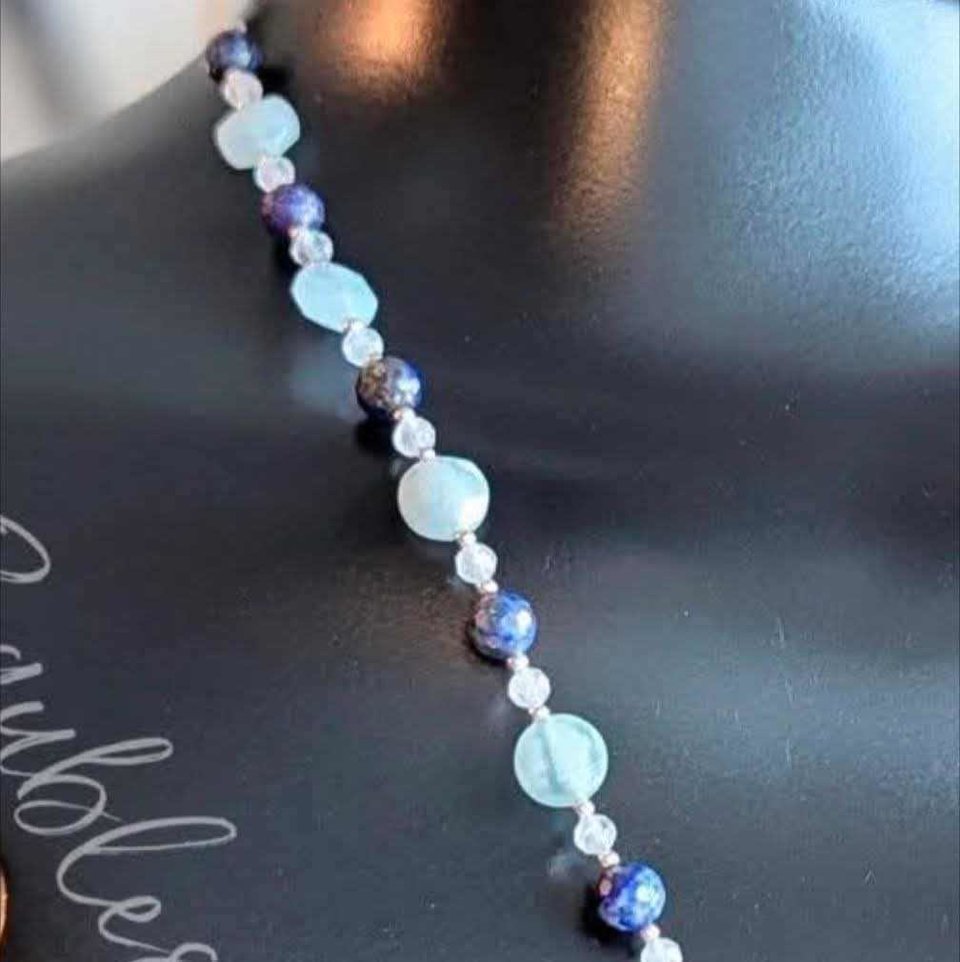RESERVED for D: Custom Bracelet with Aquamarine