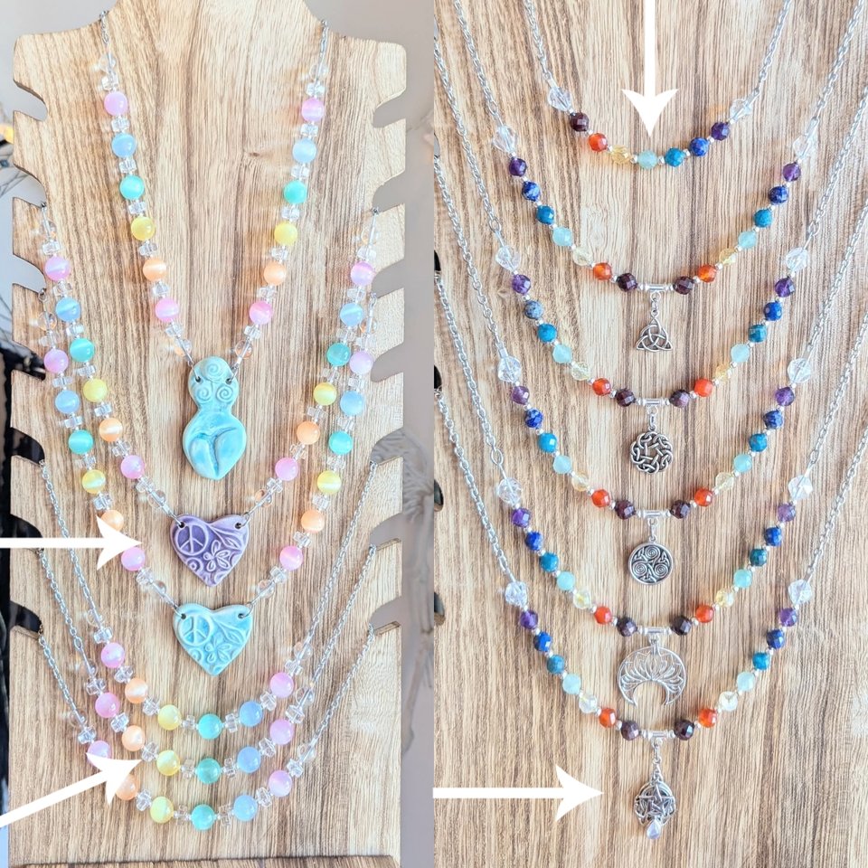 RESERVED for C: 4x Rainbow Crystal Necklaces