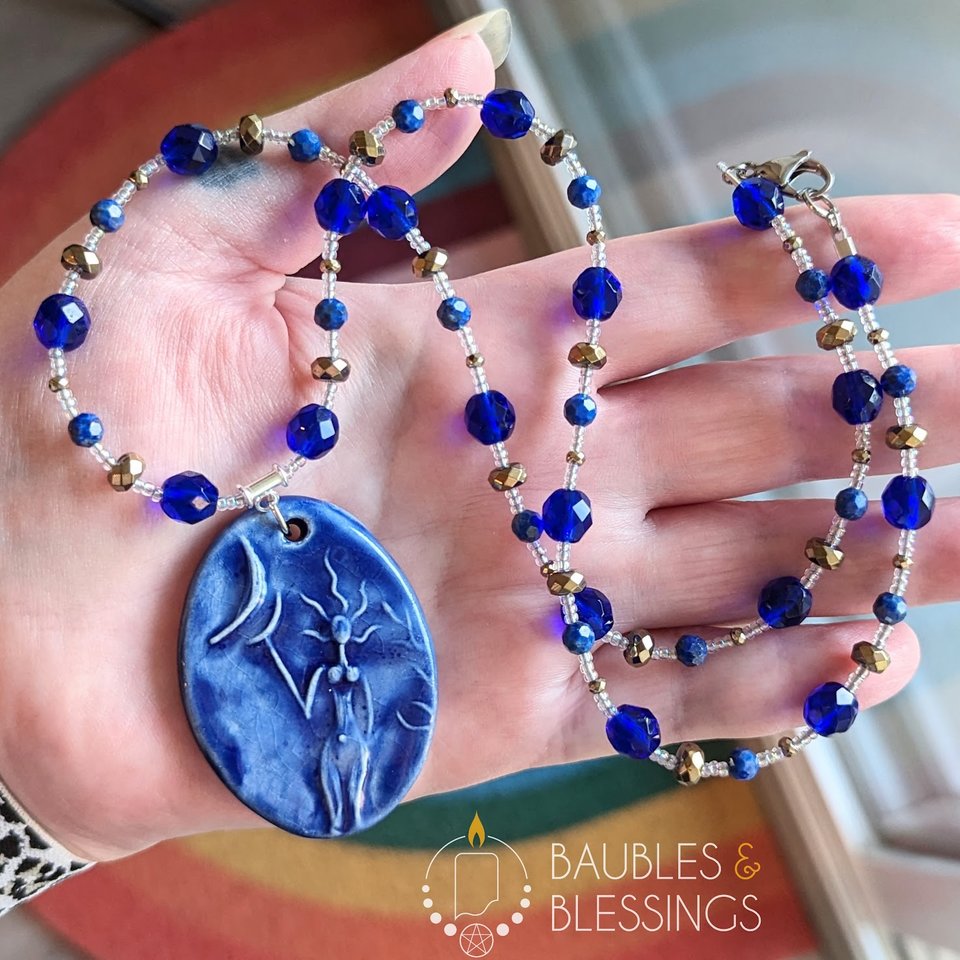 Goddess Necklace for Protection & Calming
