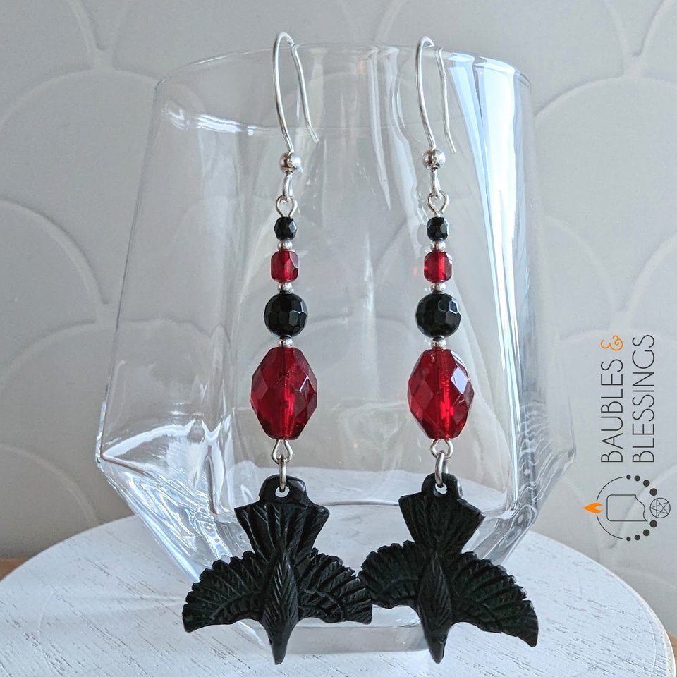 RESERVED for A: RAOK, Raven Earrings