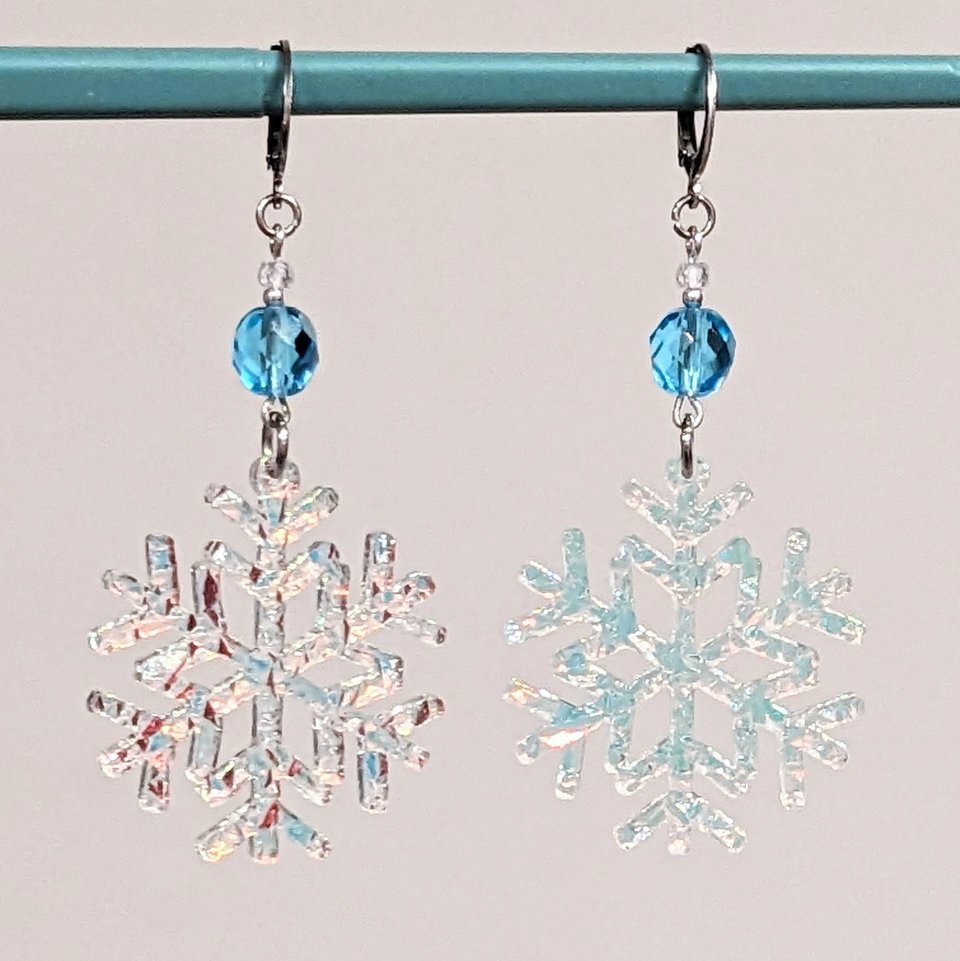 RESERVED for J: Snowflake Earrings