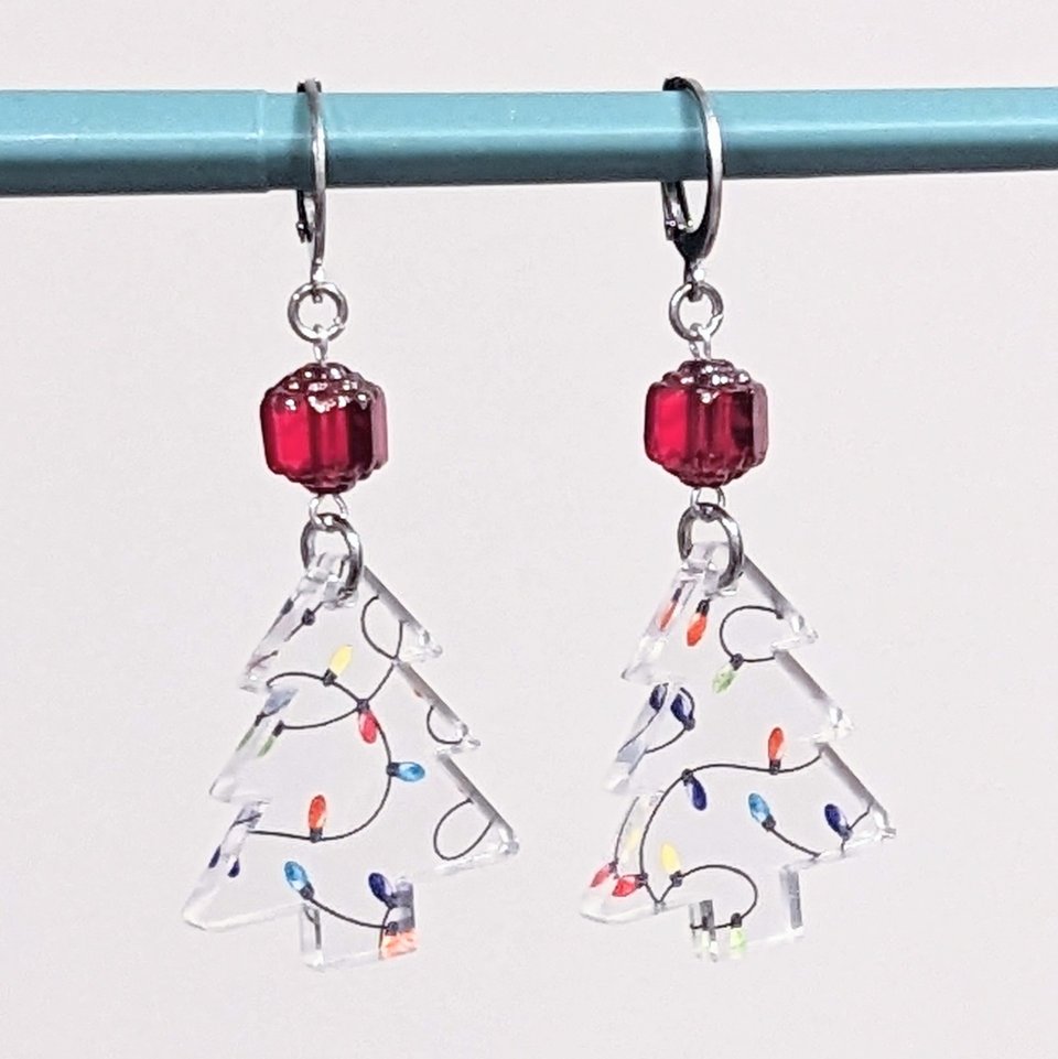 RESERVED for K: Yulemas Trees Earrings