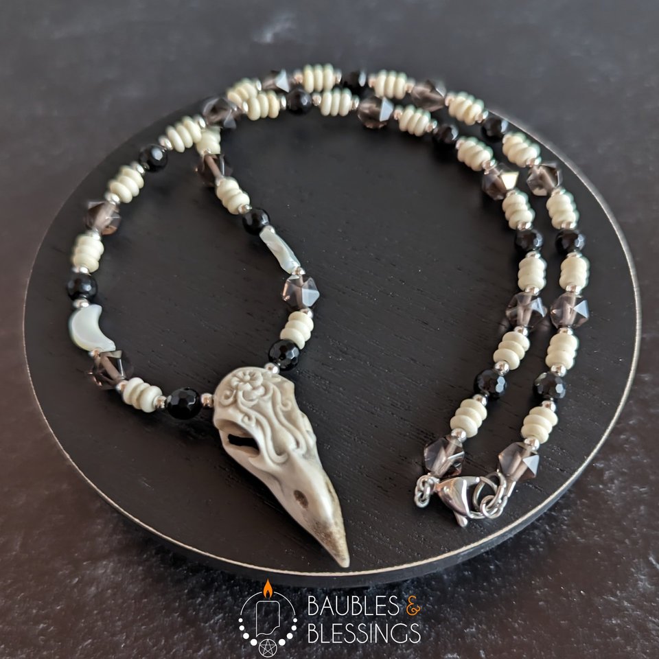 RESERVED for L: Raven Skull Necklace