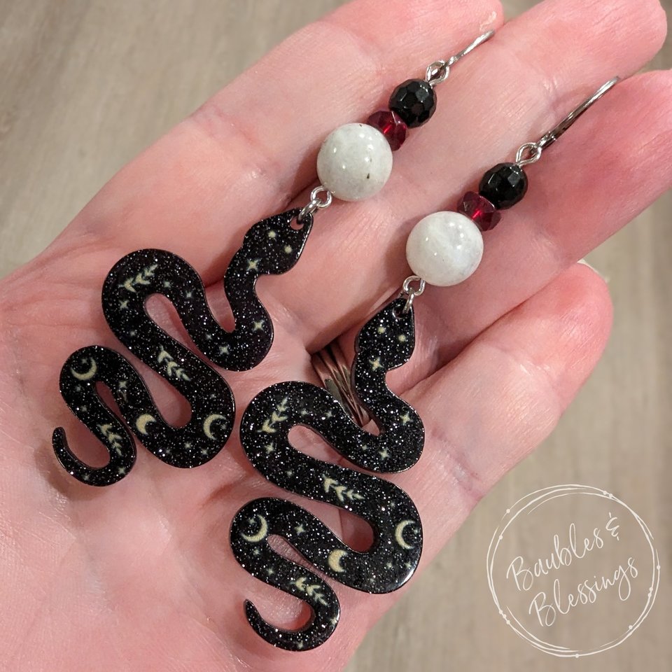 RESERVED for L: Snake Earrings