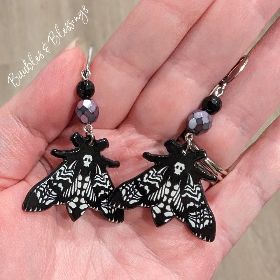 RESERVED for M: Moth Earrings