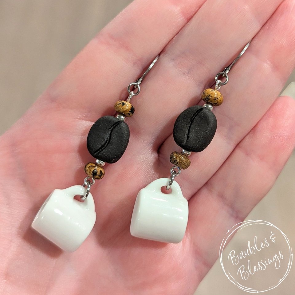 RESERVED for C: Coffee Earrings