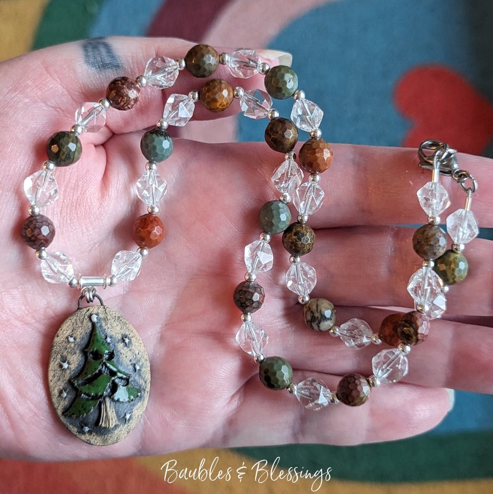 RESERVED for L: Yule Tree Necklace