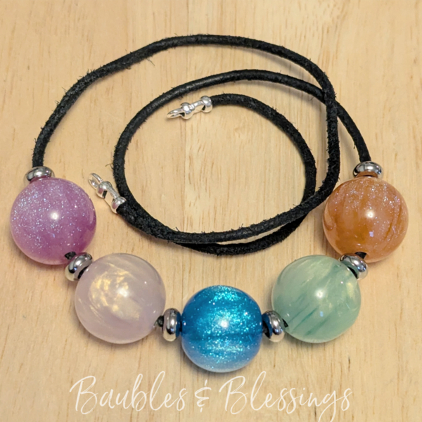 RESERVED for S: Chunky Resin Bead Necklace