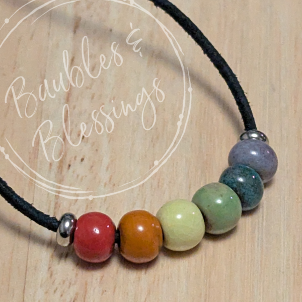 RESERVED for S - Ceramic Rainbow Necklace