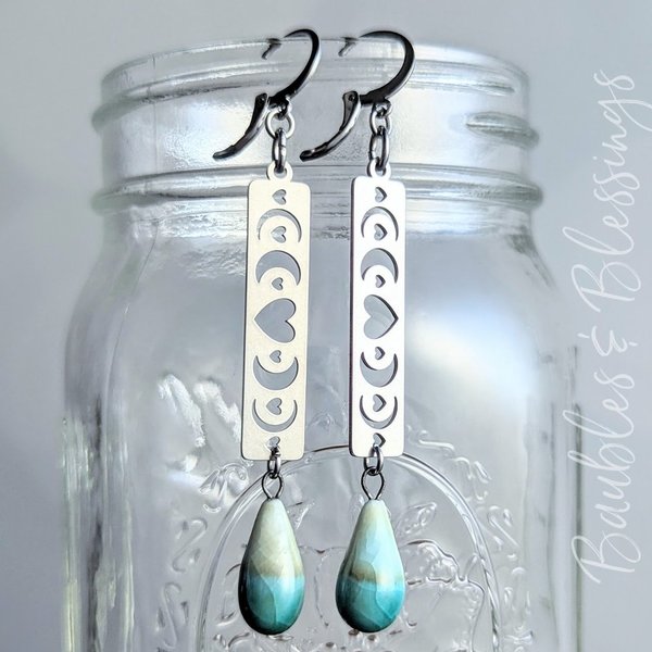 RESERVED for A: Custom Copy, Moon Phase Earrings